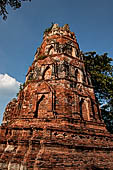 Ayutthaya, Thailand. Wat Mahathat, auxiliary chedi near the S-E corner of the main enclosure wall. 